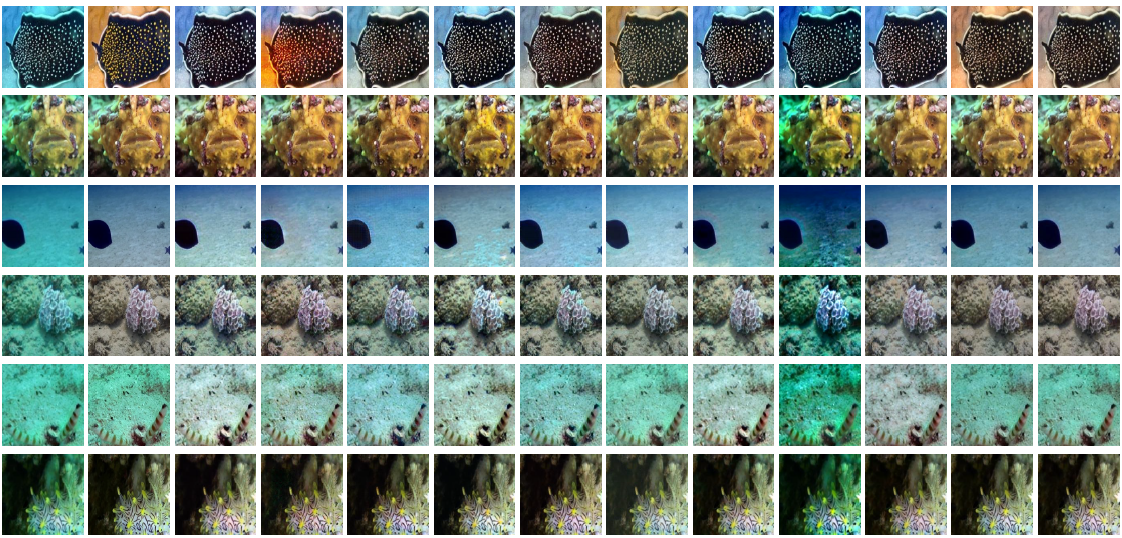 Comparative visual analysis of SOTA methods for LSUI400 dataset